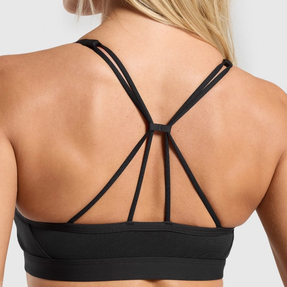 Gymshark Black Ruched Strappy Sports Bra XS. - Picture 5 of 7